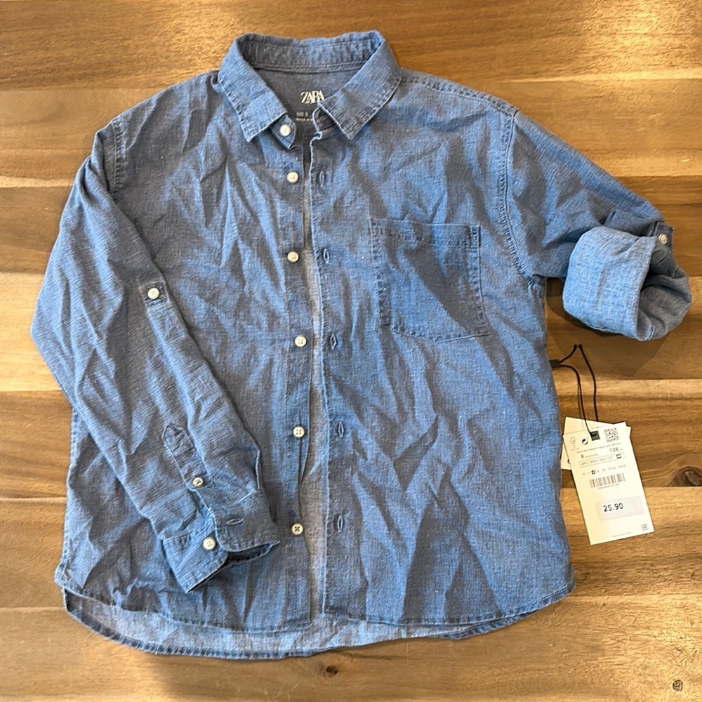 Zara boys chambray denim shirt